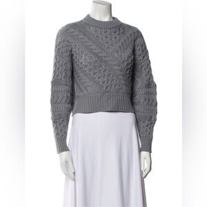 NAADAM Women's Gray Cable Knit Sweater